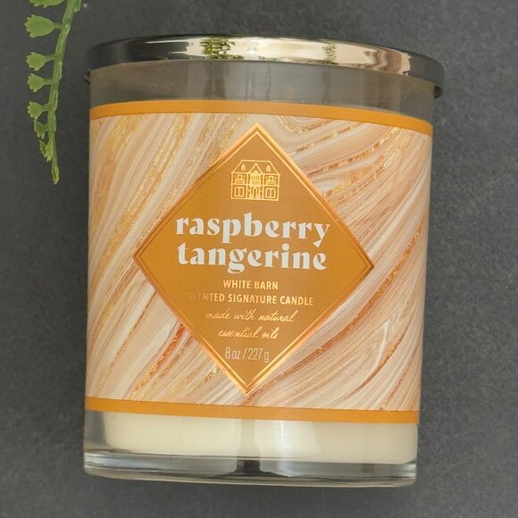 BBW Raspberry Tangerine White Barn Bath & Body Works Single Wick Candle - Picture 5 of 10